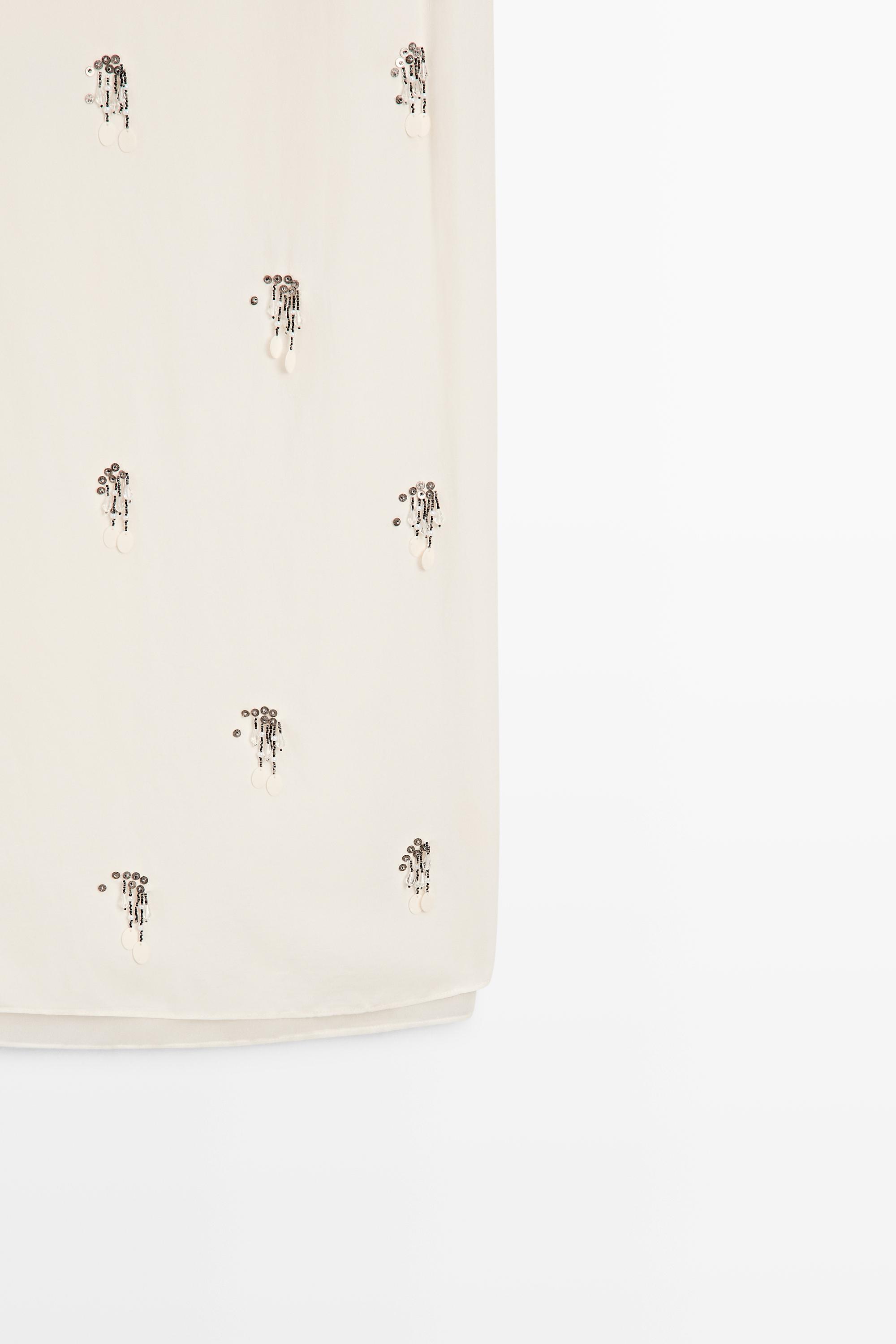 Midi skirt with beading